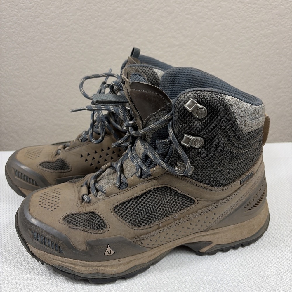 WOMENS VASQUE BREEZE GORE-TEX BROWN LEATHER BLUE LACE HIKING BOOTS SHOE 10 - Picture 5 of 12